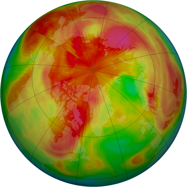Arctic ozone map for 14 March 1987